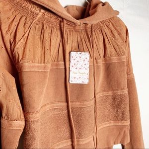 Free People | Burnt Orange Crop Hoodie